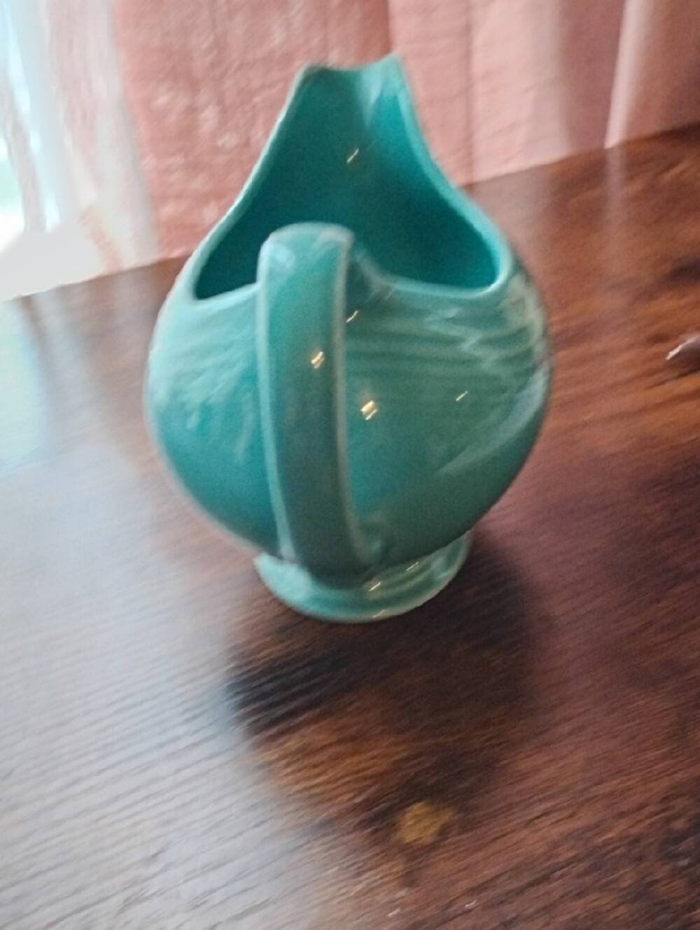 Fiestaware Turquoise Gravy Boat with Ribbed Design - Picture 4 of 6